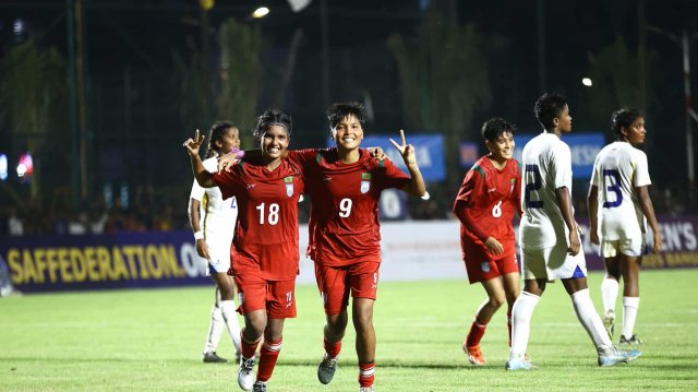 পূজার জোড়া গোল, শ্রীলঙ্কাকে আবারও উড়িয়ে দিলো বাংলাদেশ